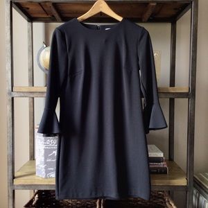 Old Navy Black Ponte Shift Dress Size XS Shift Style Long Flare Sleeves